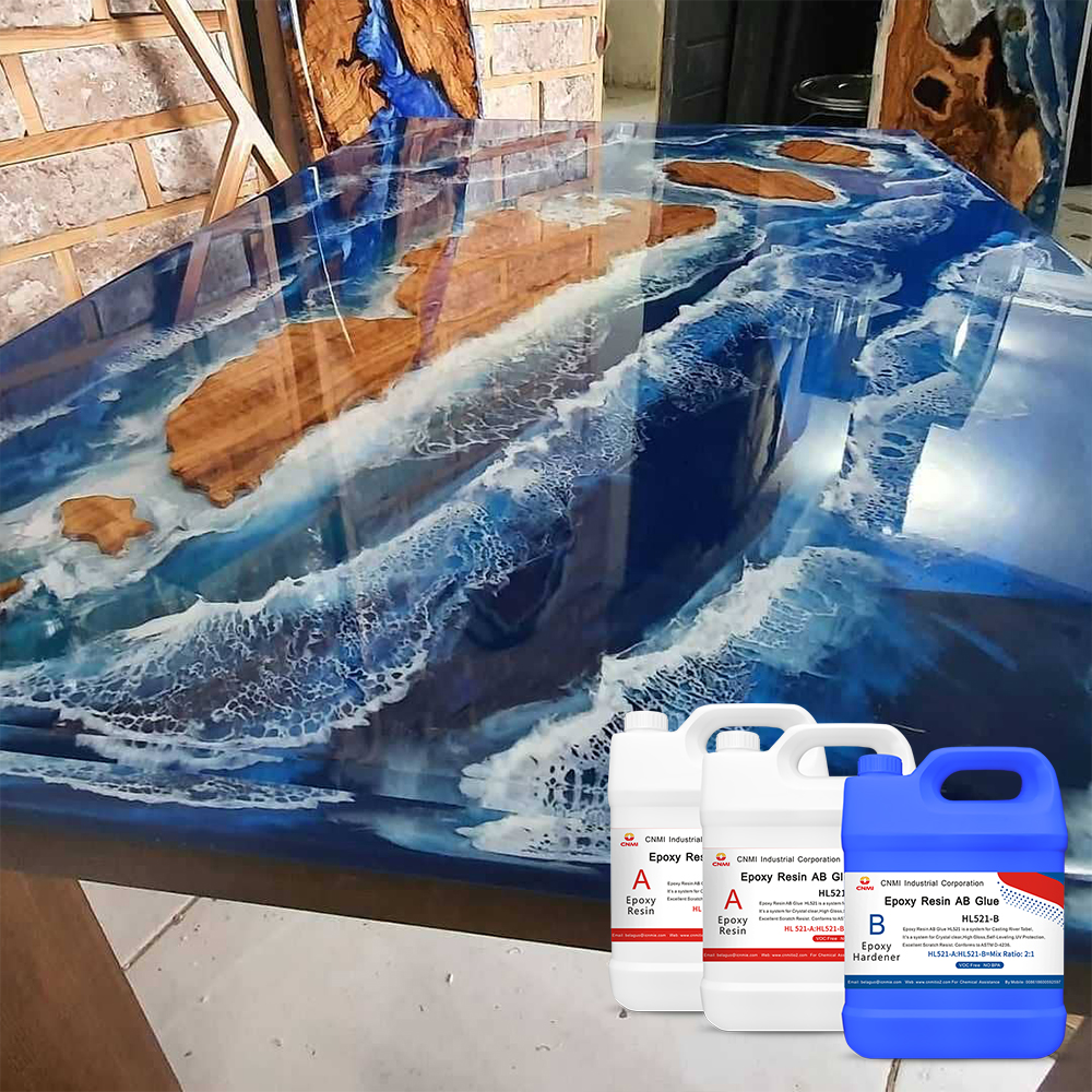HL521 Deep Pour Epoxy Resin 2:1 Ratio Clear Casting Resin for River Table & Furniture