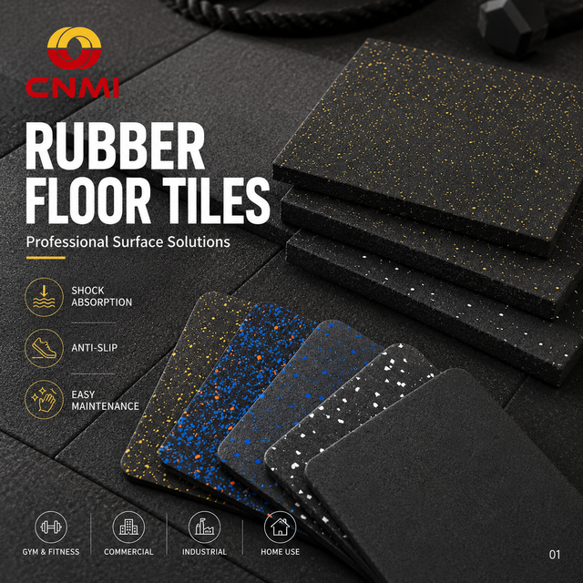 500*500*25mm Shock-absorbing Gym Rubber Mats Anti Slip Flooring | CNMI