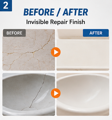 Tile Repair Kit for Ceramic & Porcelain | Bathtub Sink Crack Repair Adhesive | Fiberglass Tub Repair Kit OEM