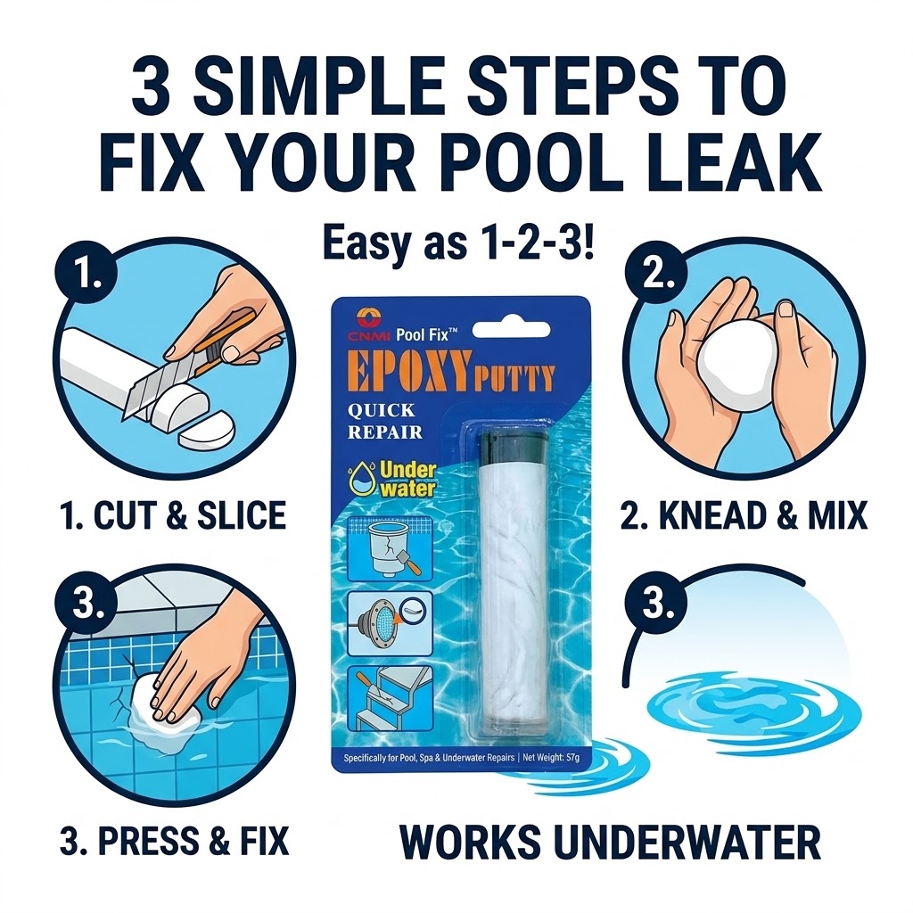 CNMI Waterproof Underwater Pool Repair Epoxy Putty Stop Leak Sealing Stick for Swimming Pool Skimmer Tile Crack Spa
