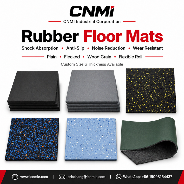 CNMI Rubber Mat – Indoor Outdoor Interlocking Rubber Tiles for Gym Playground Sports Flooring