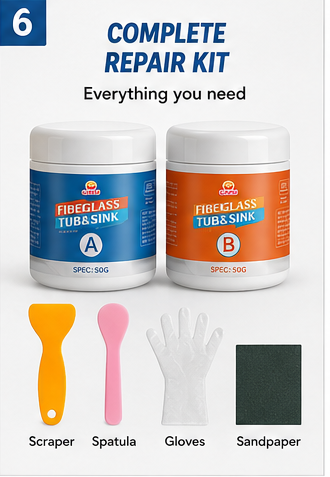 Tile Repair Kit for Ceramic & Porcelain | Bathtub Sink Crack Repair Adhesive | Fiberglass Tub Repair Kit OEM
