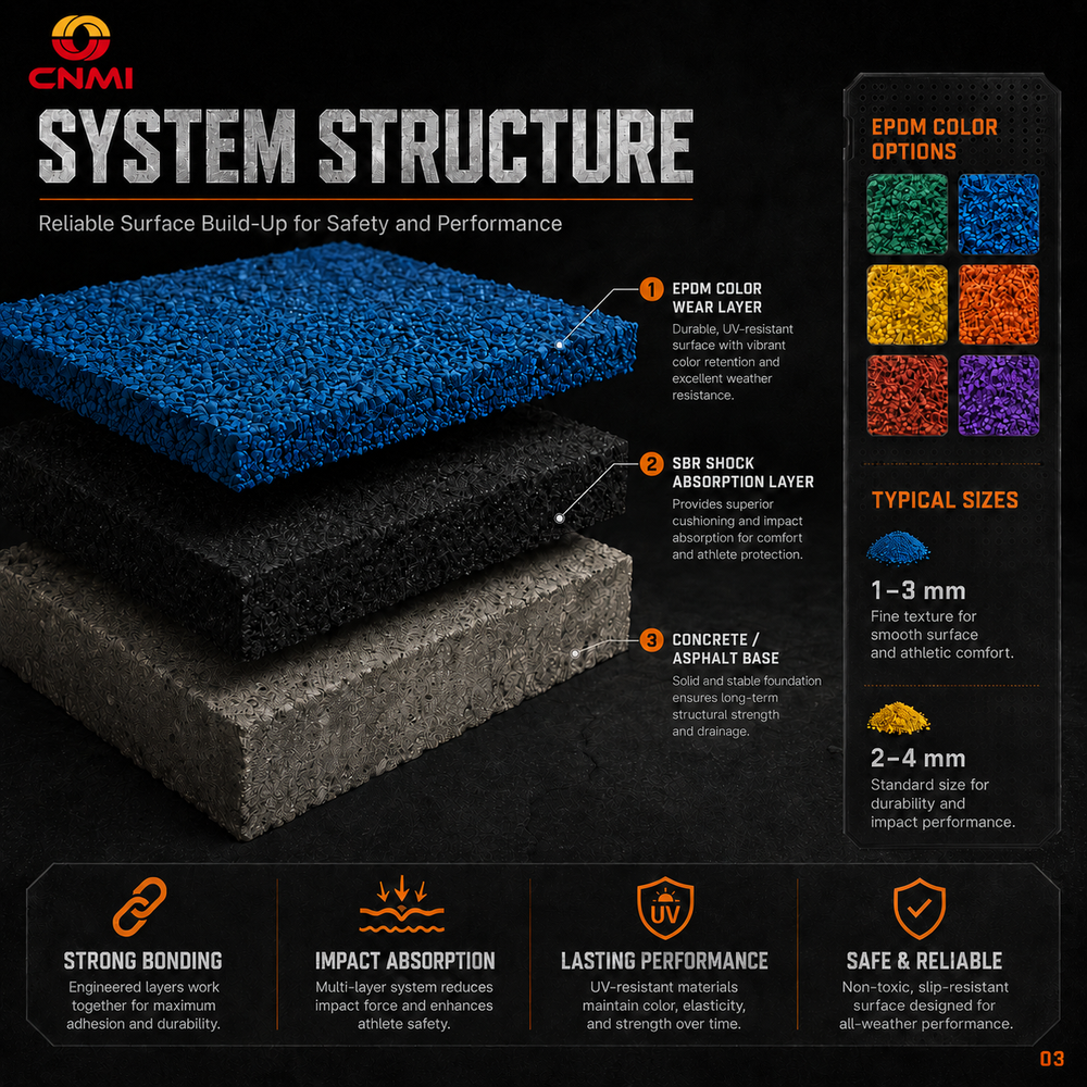 5% EPDM Rubber Granules for Sports Flooring and Playground Surfaces|&nbsp;CNMI