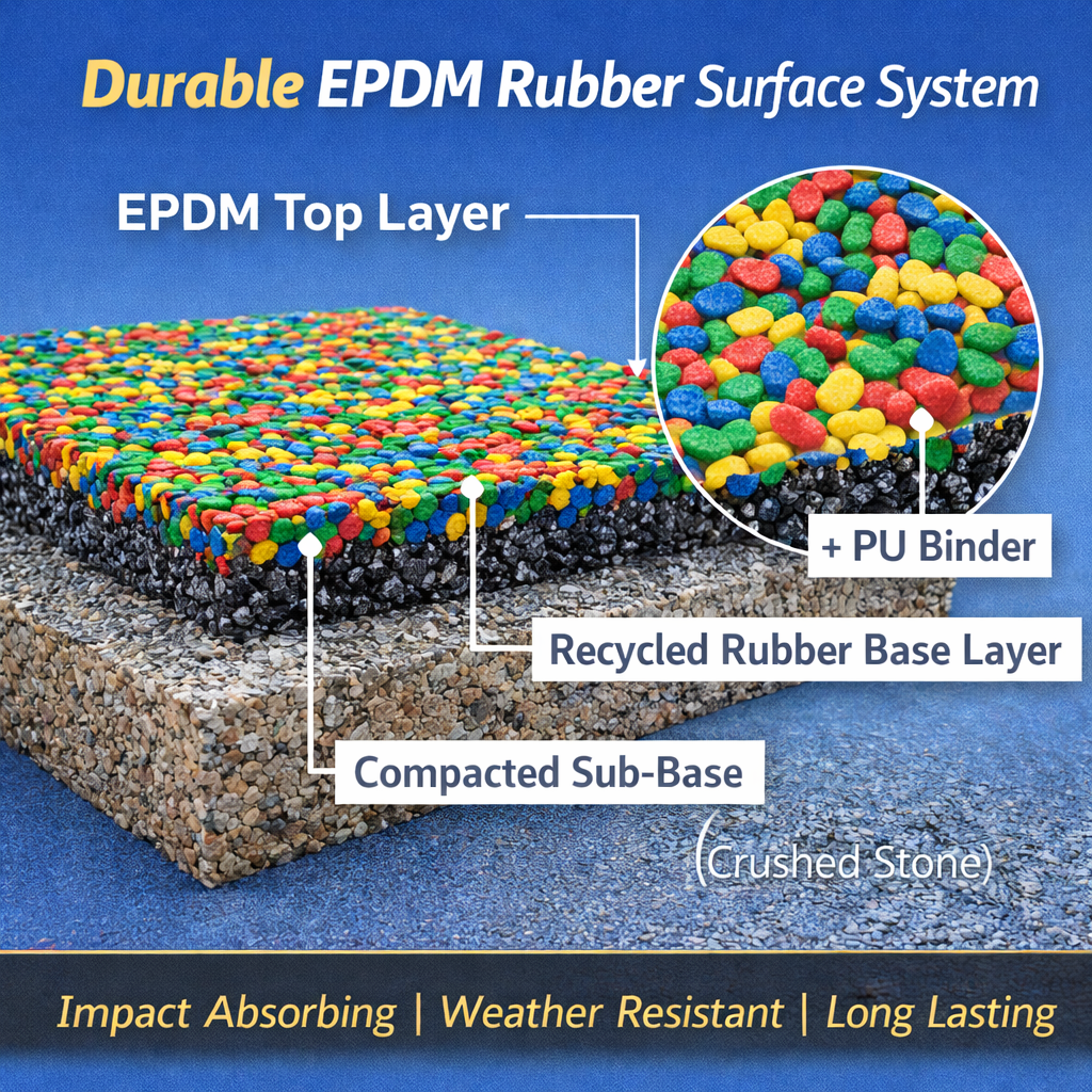 High Quality EPDM Rubber Granules for Sports Flooring and Playground Surfaces