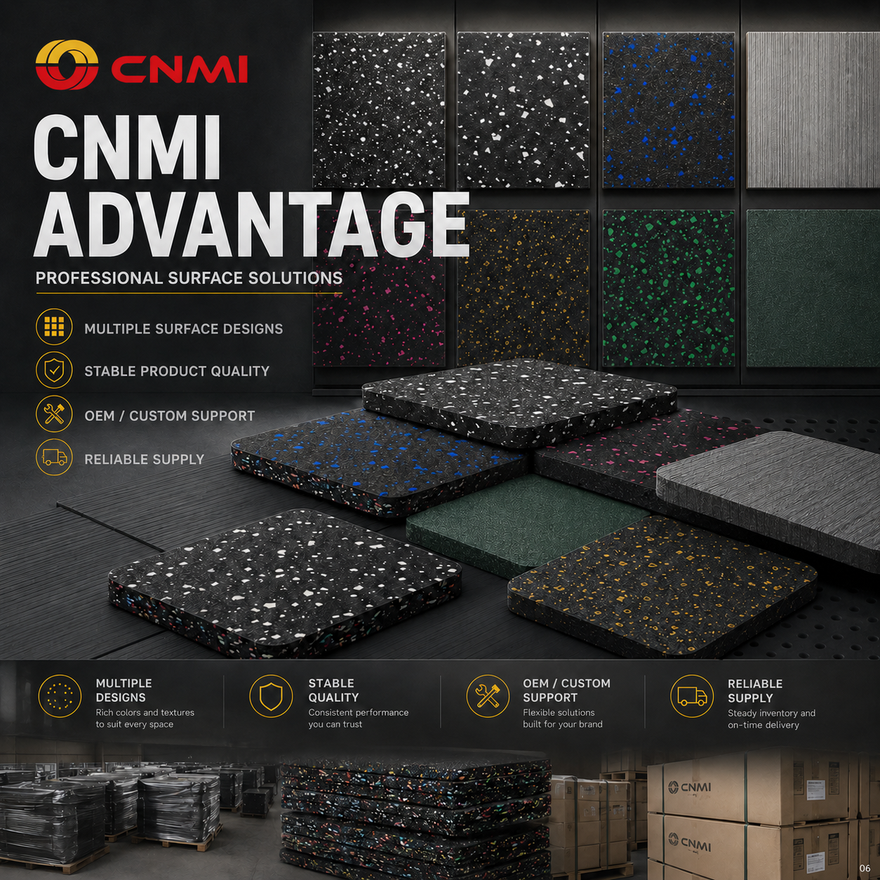 25mm Shock-absorbing Gym Rubber Mats Anti Slip Flooring | CNMI