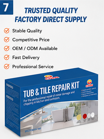 Tile Repair Kit for Ceramic & Porcelain | Bathtub Sink Crack Repair Adhesive | Fiberglass Tub Repair Kit OEM