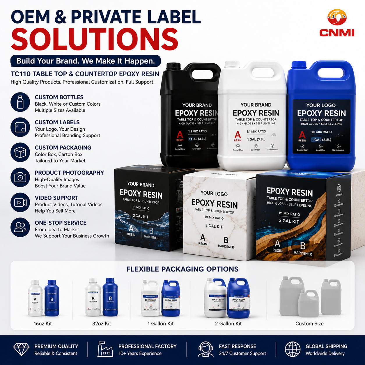 TC110 1:1 High Viscosity Crystal Clear Epoxy Resin for Tabletop|CNMI