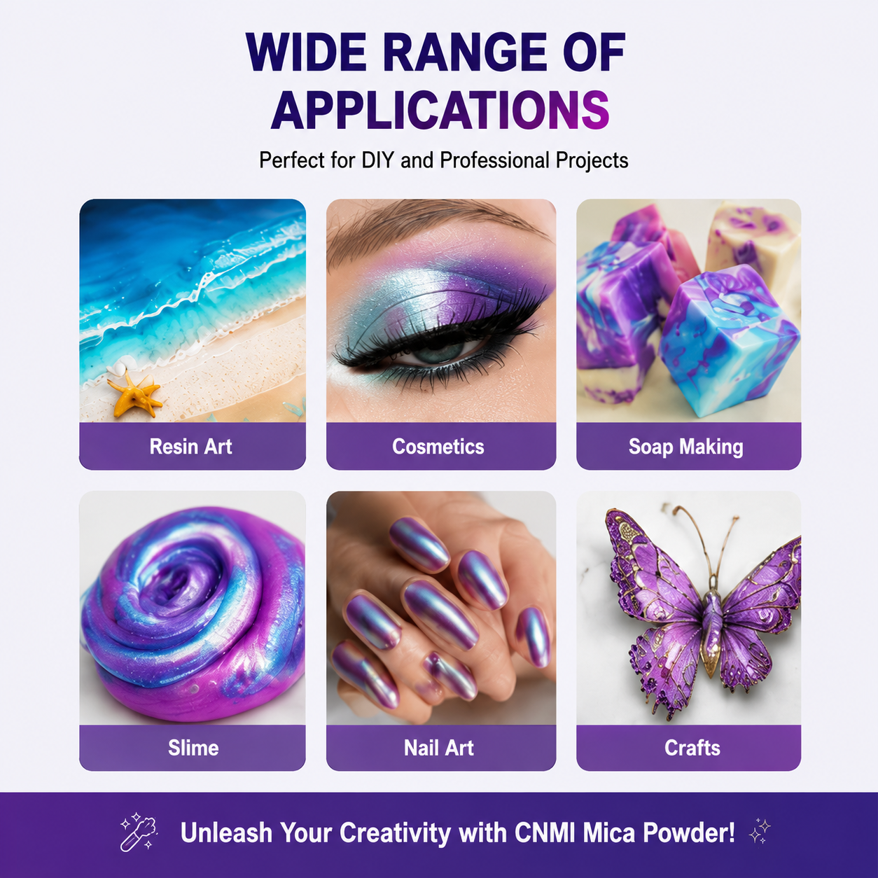 Mica Powder Bright Non-Bleeding Pigment for Resin Craft Soap Candle Cosmetics - CNMI