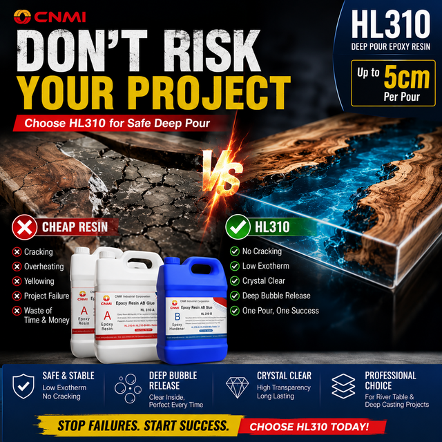 CNMI HL310 Resina epoxi de baja exotermia de vertido profundo de 5 cm para mesa de r&iacute;o