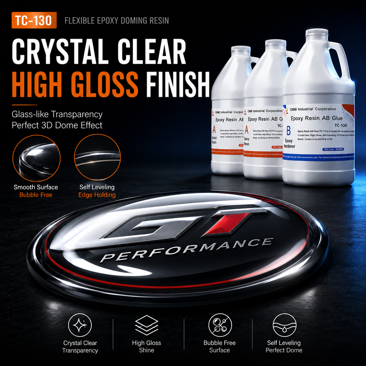 CNMI Crystal Clear Soft Epoxy Resin for Stickers, DIY Crafts, Decals and Surface Coating
