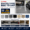 Epoxy Garage Floor Coating Kit with Flakes – High Solids System for 1 Car Garage 275 sq.ft