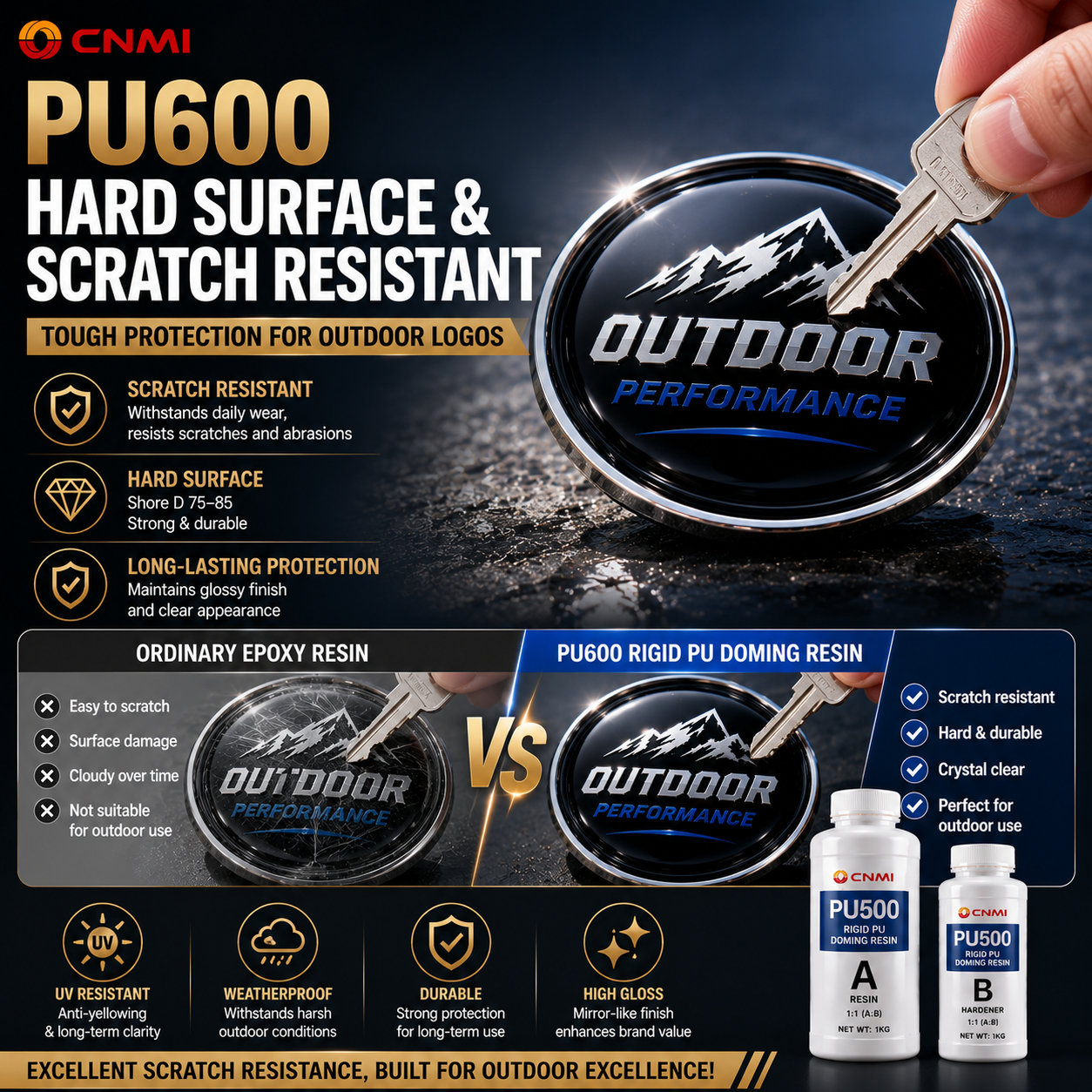 PU600 Outdoor Hard PU Doming Resin Anti-Yellowing|CNMI