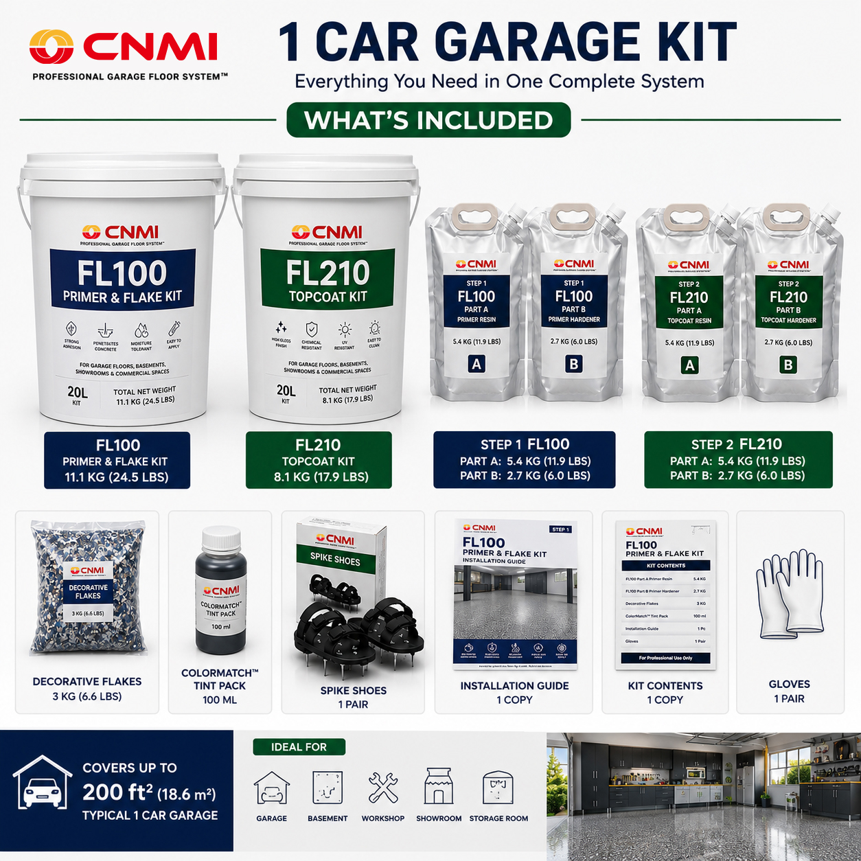 Epoxy Flakes Floor Kit for Garage & Lobby | CNMI