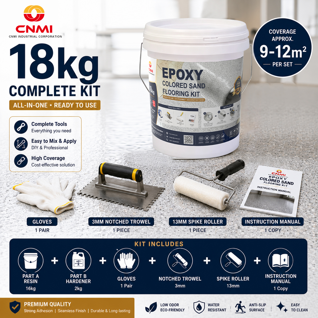 Epoxy Color Sand Floor Coating for Factory & Workshop | CNMI