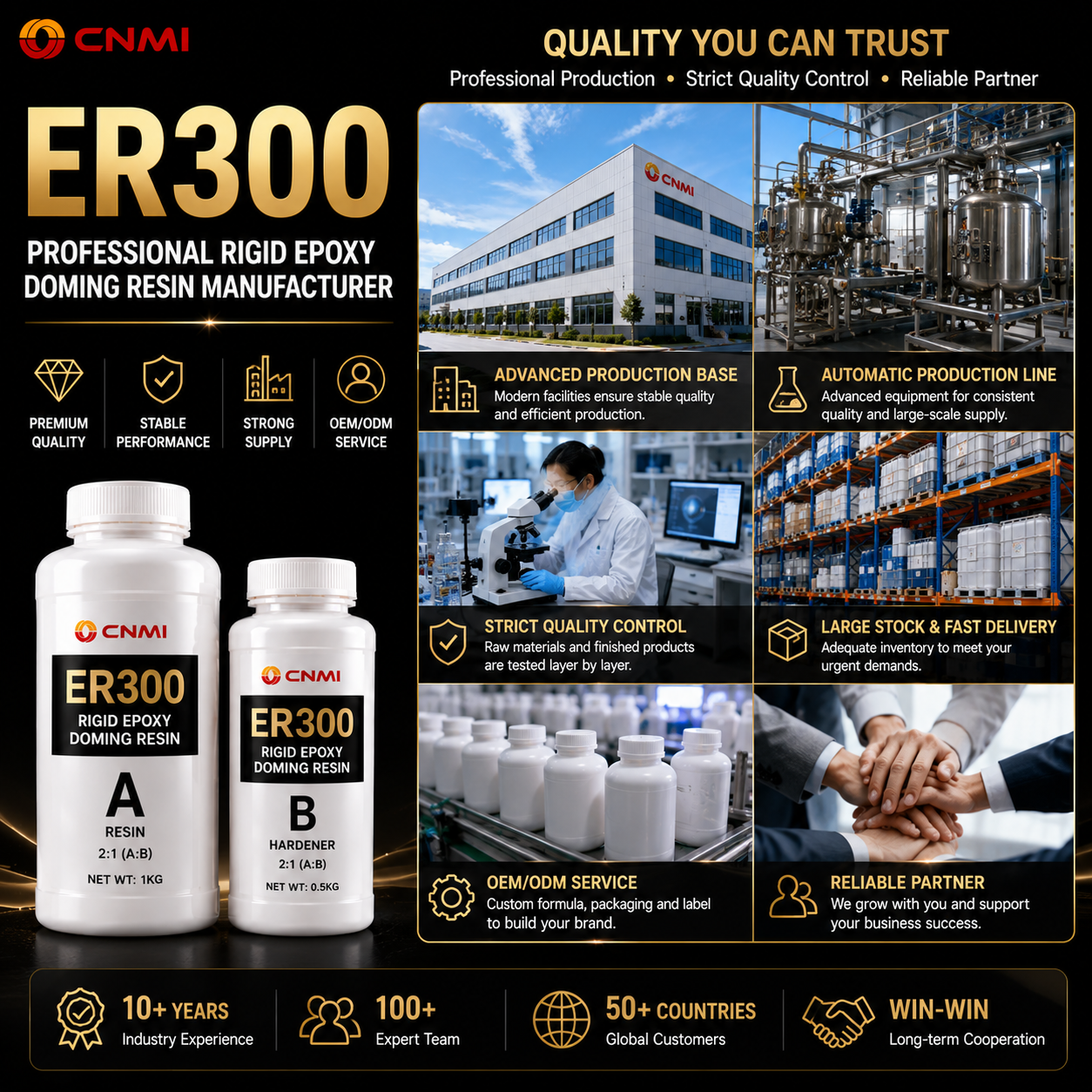 ER300 2:1 Crystal Clear Rigid Epoxy Doming Resin|CNMI