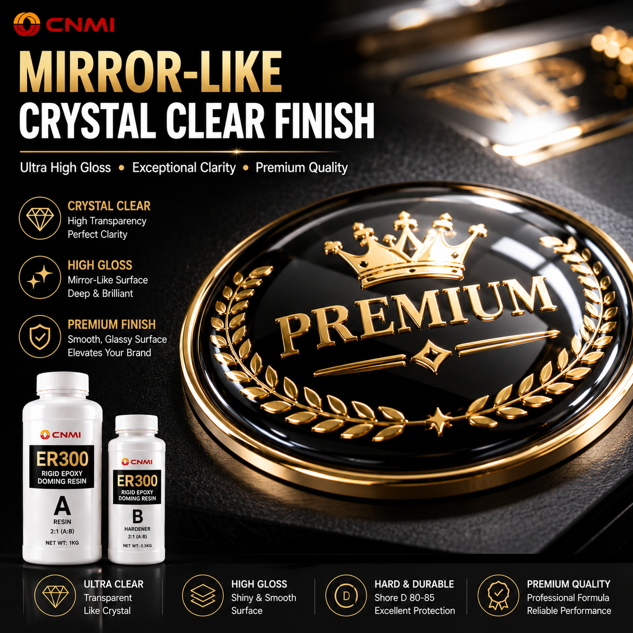 ER300 2:1 Crystal Clear Rigid Epoxy Doming Resin|CNMI