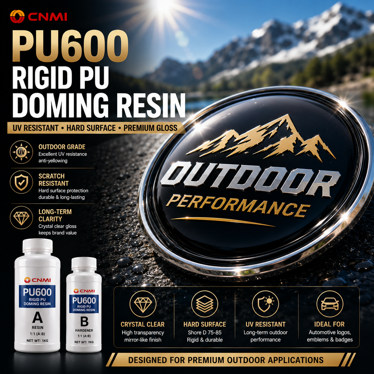 PU600 Outdoor Hard PU Doming Resin Anti-Yellowing|CNMI