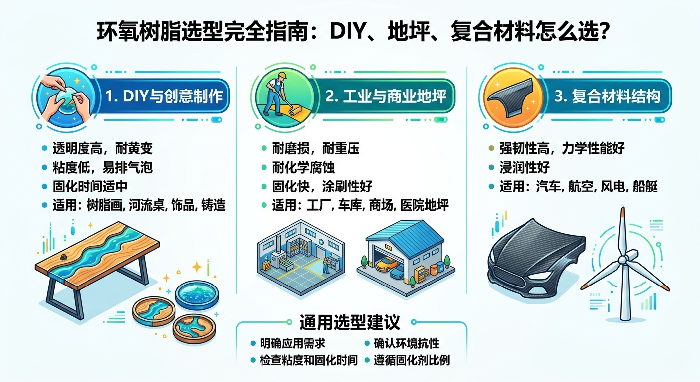 环氧树脂选型完全指南: DIY、地坪、复合材料怎么选？