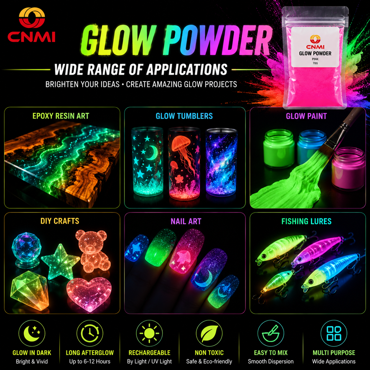 Long Afterglow Strontium Aluminate Eco-Friendly Glow Powder Pigment | CNMI