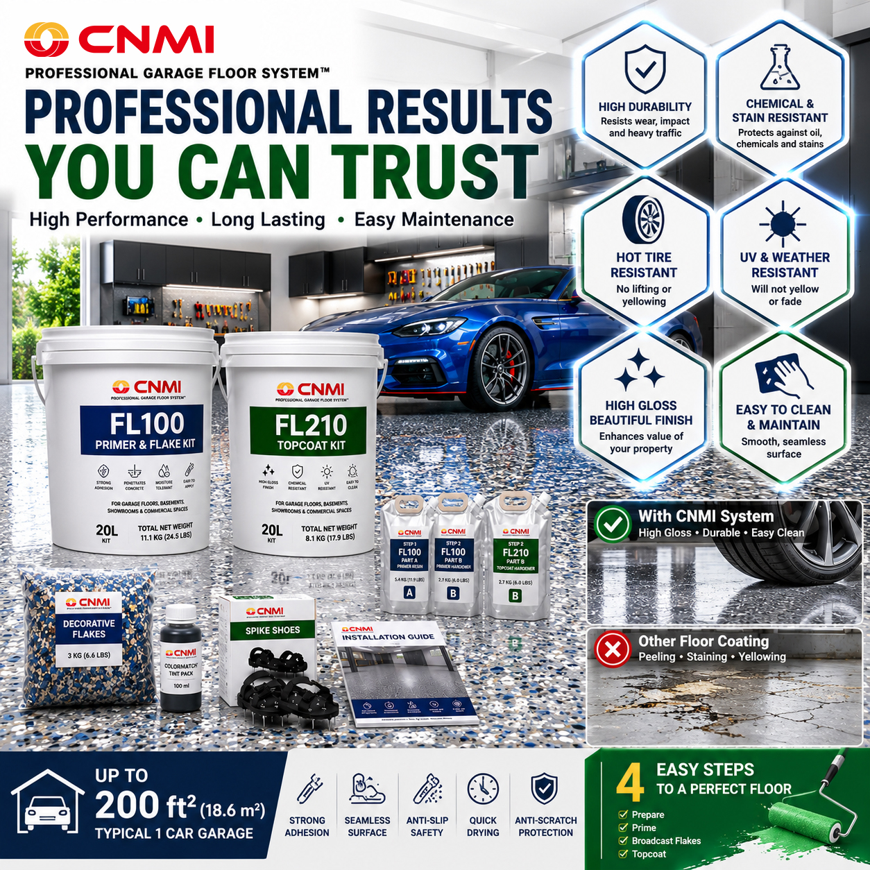 Epoxy Flakes Floor Kit for Garage & Lobby | CNMI