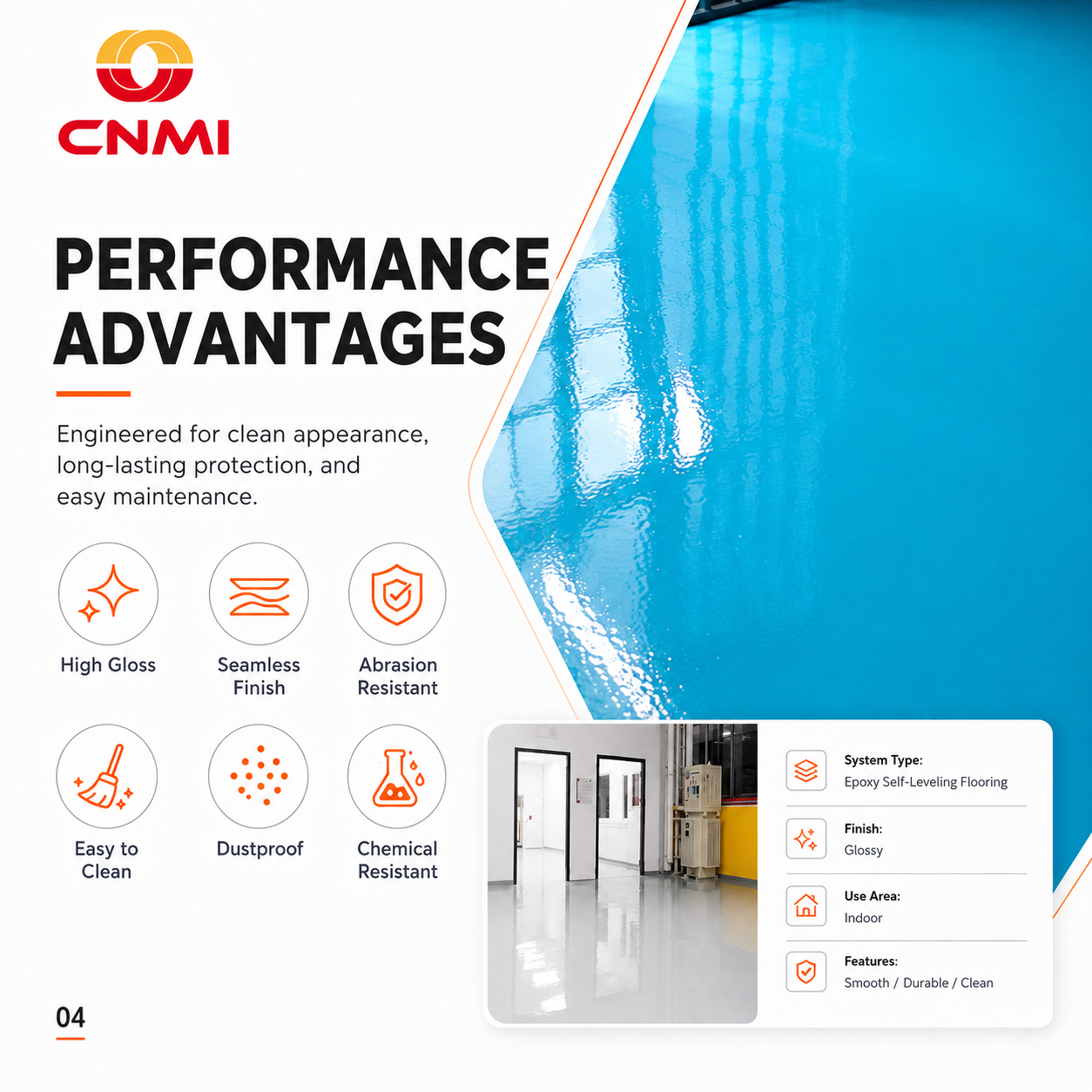 Self-Leveling Epoxy Resin Floor for Pharmaceutical factory, office- CMMI